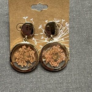 Gold Floral Drop Earrings
